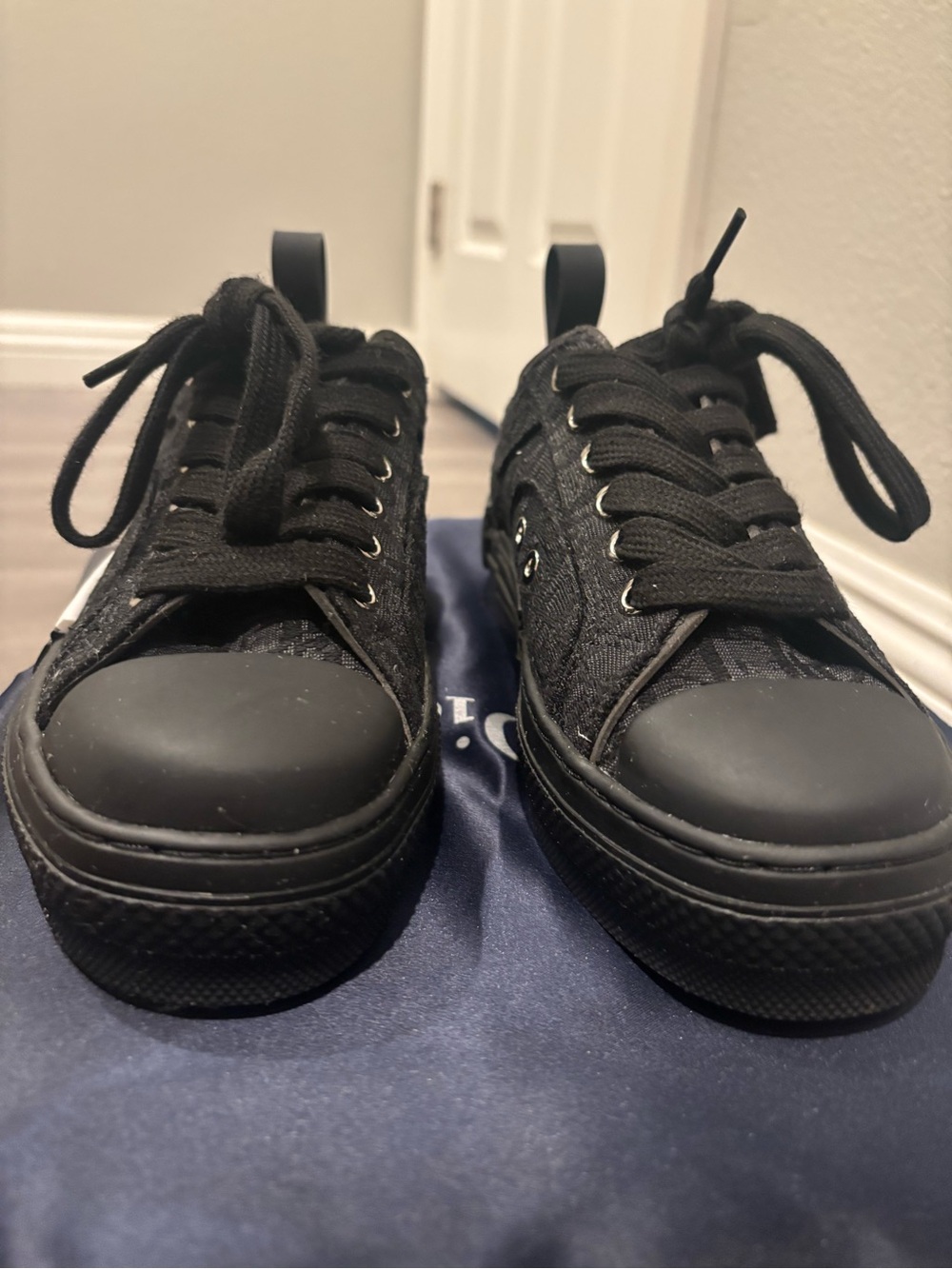 Black Low-Top Dio4 canvas sneakers